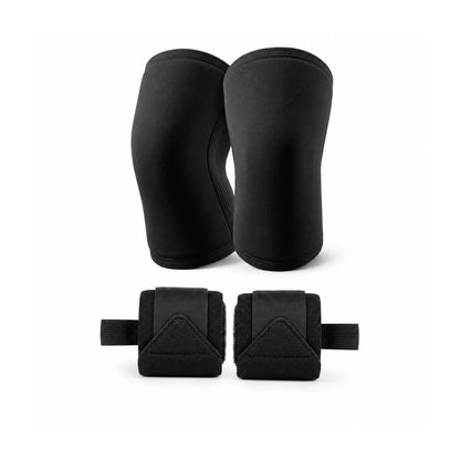 Kit Press completo com cotoveleiras de compressão e faixas de pulso