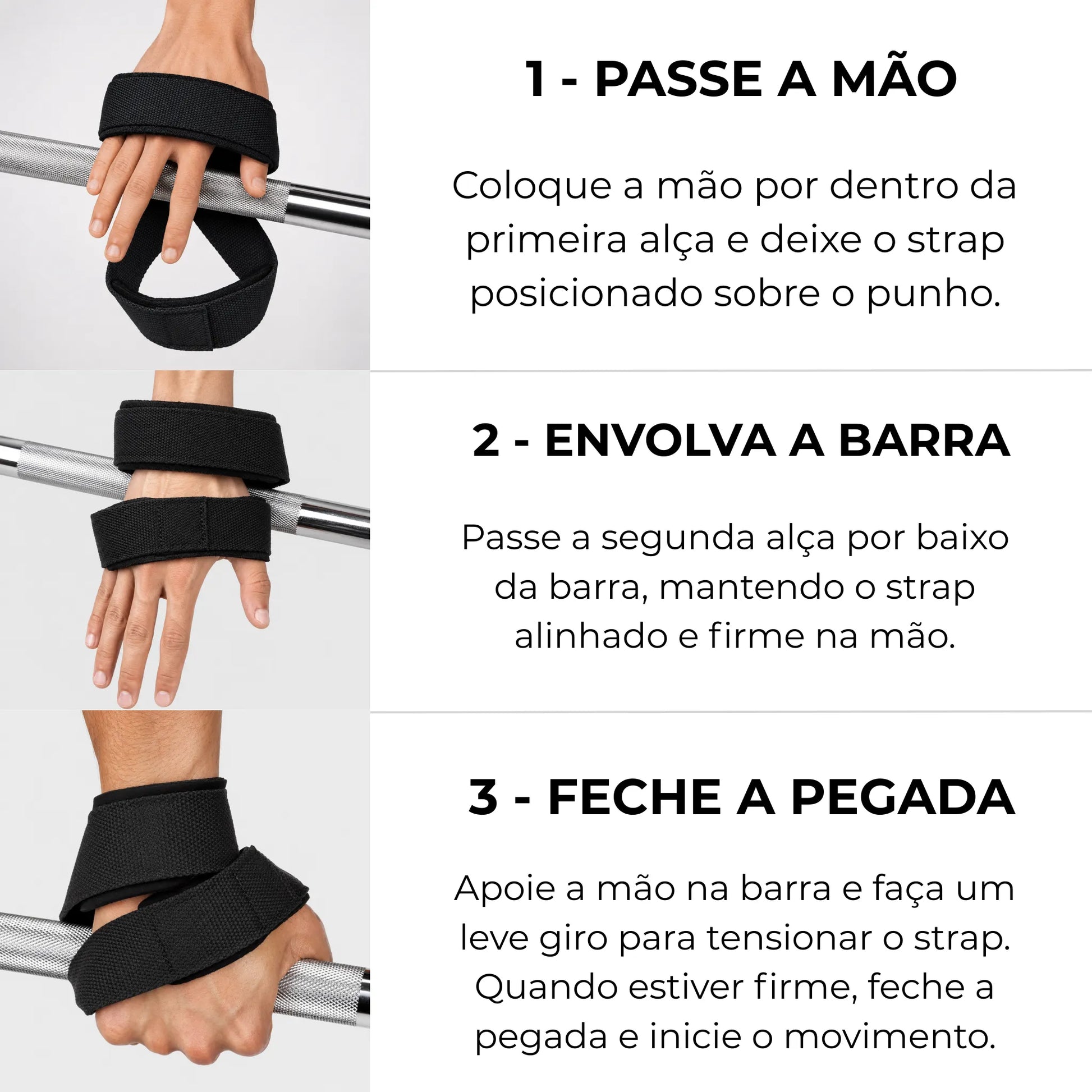 Passo a passo de como usar o strap 8 na barra